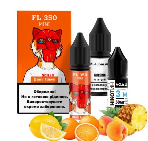 Набір Flavorlab FL 350 Mini 15 мл 50 мг Персик Ананас Апельсин Лимон